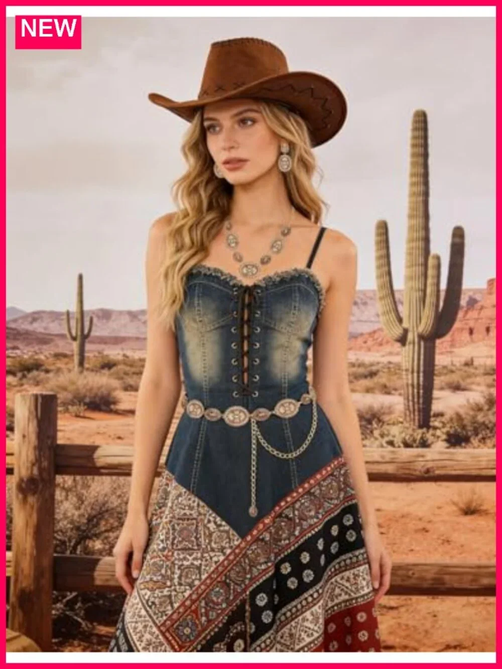 Gold Western Concho Chain Belt for Dresses Jeans Concert Outfit